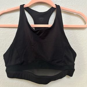 Alo yoga high neck sports bra black Medium NWOT